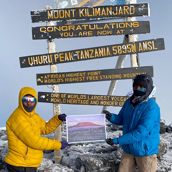 Happy hikers on Kilimanjaro